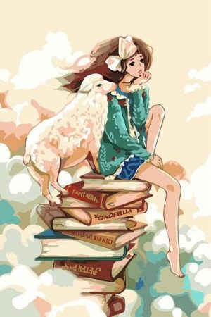 Anime Girl And Sheep Paint By Numbers