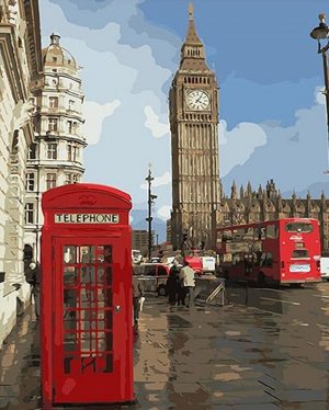 Phone Booth In London Paint By Numbers