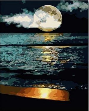 Full Moon Beach Paint By Numbers