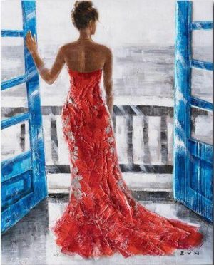 Lady In Balcony Paint By Numbers