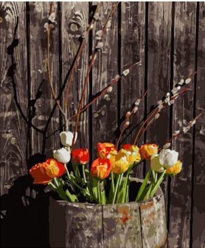 Tulips In Barrel Paint By Numbers
