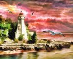 Seascape Lighthouse Paint By Numbers