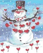 Romantic Snowman Paint By Numbers