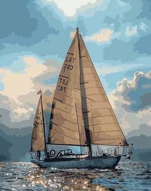 Sailboat Crosses The Sea Paint By Numbers
