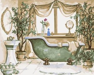 Vintage Bathtub Paint By Numbers