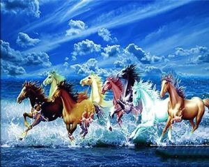 Horses In Waves Paint By Numbers