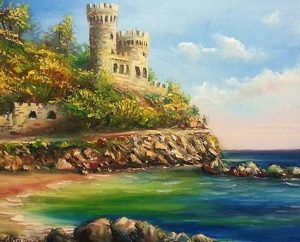 Rocky Castle On Beach Paint By Numbers
