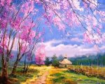 Cherry Blossoms Farm Paint By Numbers