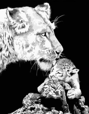 Lion And Cub Paint By Numbers