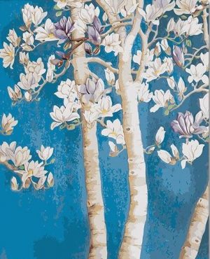 Birch Tree Flowers Paint By Numbers