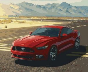 Red Ford Mustang Paint By Numbers
