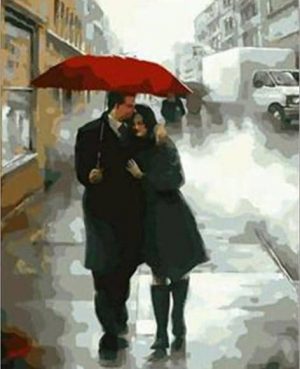 Couple In The Rain Paint By Numbers