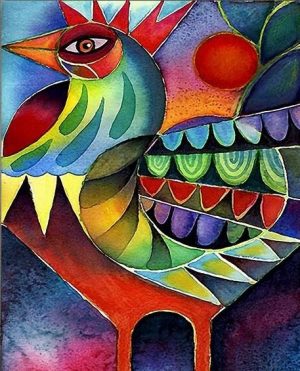 Abstract Colorful Chicken Paint By Numbers