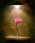 Pink Rose In Glass Paint By Numbers