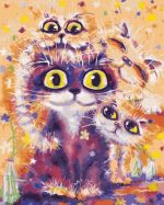 Four Funny Cats Paint By Numbers