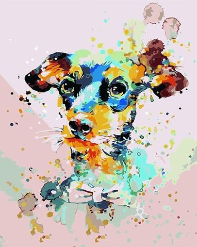 Abstract Colorful Dog Paint By Numbers