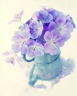 Purple Flowers In Jug Paint By Numbers