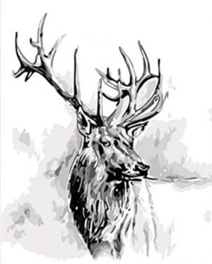 Black And White Deer Paint By Numbers
