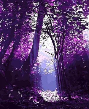 Purple Forest Landscape Paint By Numbers