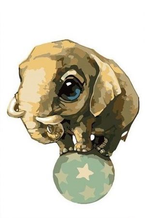 Cute Elephant On Ball Paint By Numbers