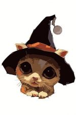 Cat In Witch Hat Paint By Numbers