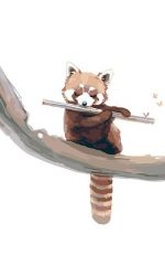 Red Panda And Flute Paint By Numbers