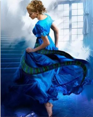Woman In Blue Dress Paint By Numbers