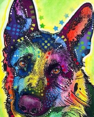 Colorful German Shepherd Paint By Numbers