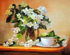Jasmine Flowers Vase Paint By Numbers