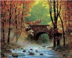 Autumn Forest Bridge Paint By Numbers