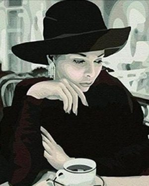 Woman And Coffee Cup Paint By Numbers