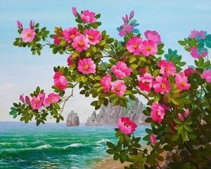 Beach Flowers Branch Paint By Numbers
