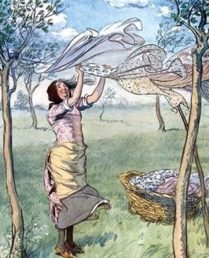 Woman Hanging Laundry Paint By Numbers