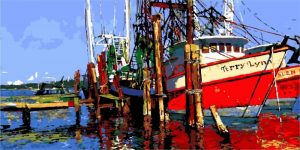 Fishing Boat Seascape Paint By Numbers