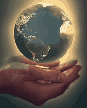 Earth On Hand Paint By Numbers