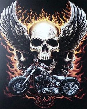 Motorcycle Skull Paint By Numbers
