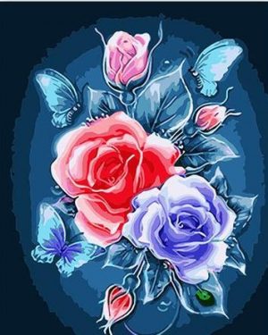 Roses And Butterflies Paint By Numbers