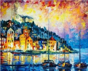 Leonid Afremov Pensive Harbor Paint By Numbers