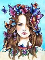 Butterflies Girl Paint By Numbers
