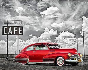 Red Classic Car Paint By Numbers