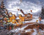 Snow Christmas Village Paint By Numbers