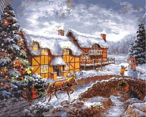 Snow Christmas Village Paint By Numbers