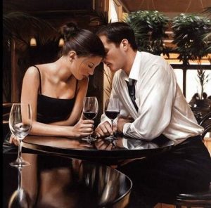 Couple In Cafe Paint By Numbers