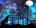 Wolf Silhouette Howling Paint By Numbers