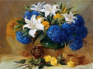 Vintage Flowers Vase Paint By Numbers