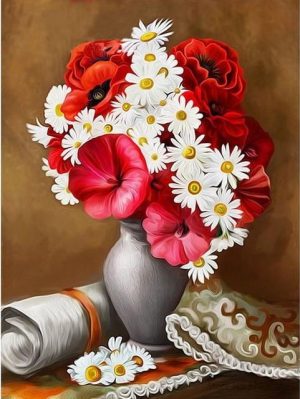 Daisies And Poppies Paint By Numbers