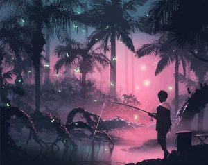 Dark Tropical Forest Paint By Numbers