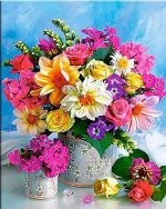 Spring Flowers Vase Paint By Numbers