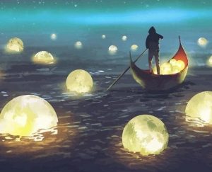 Moon Falling On A Sea Paint By Numbers