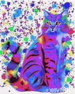 Colorful Splash Kitten Paint By Numbers